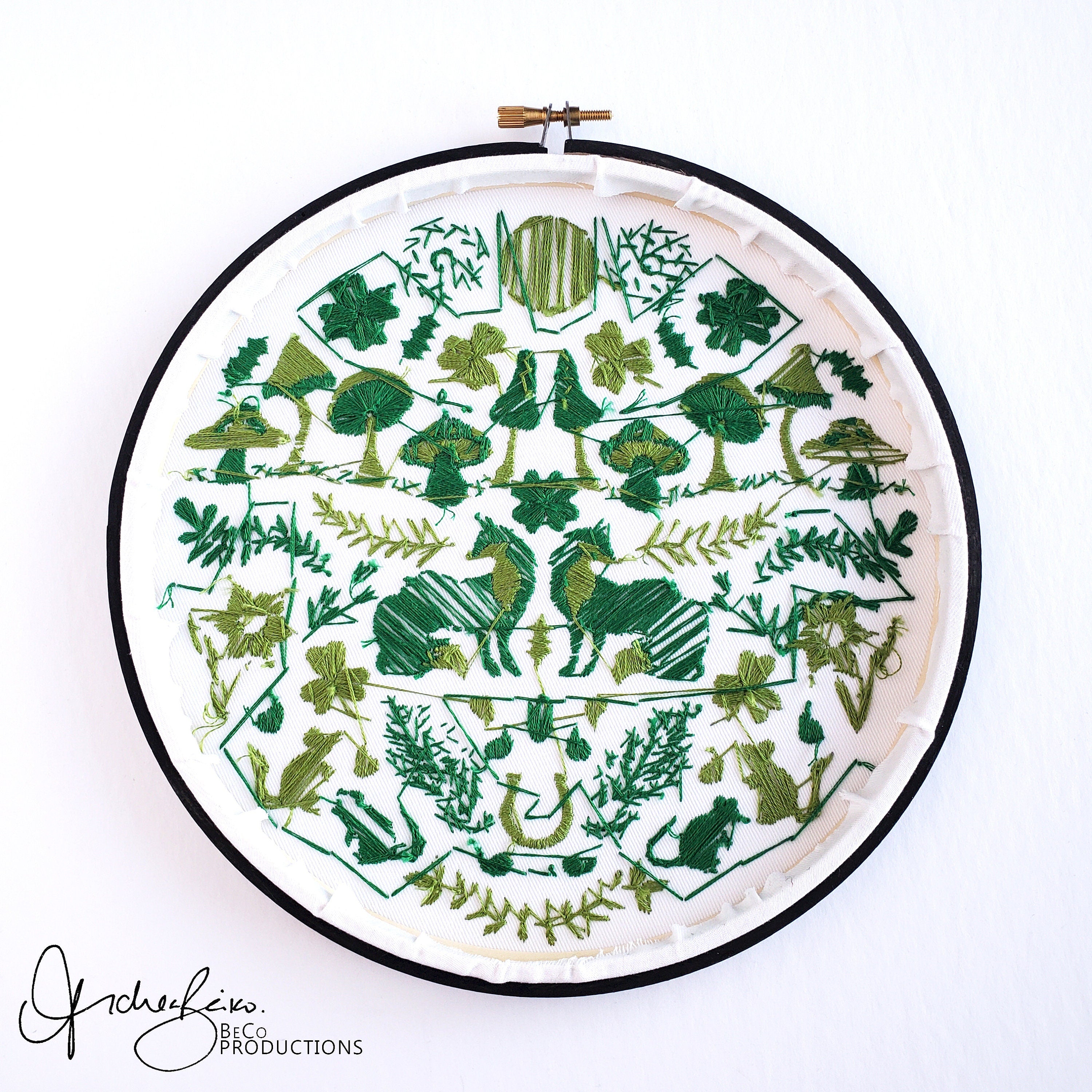 MARCH Monthly Monochromatic Folk Art Inspired Series - PDF Digital Download Embroidery Pattern & Guide