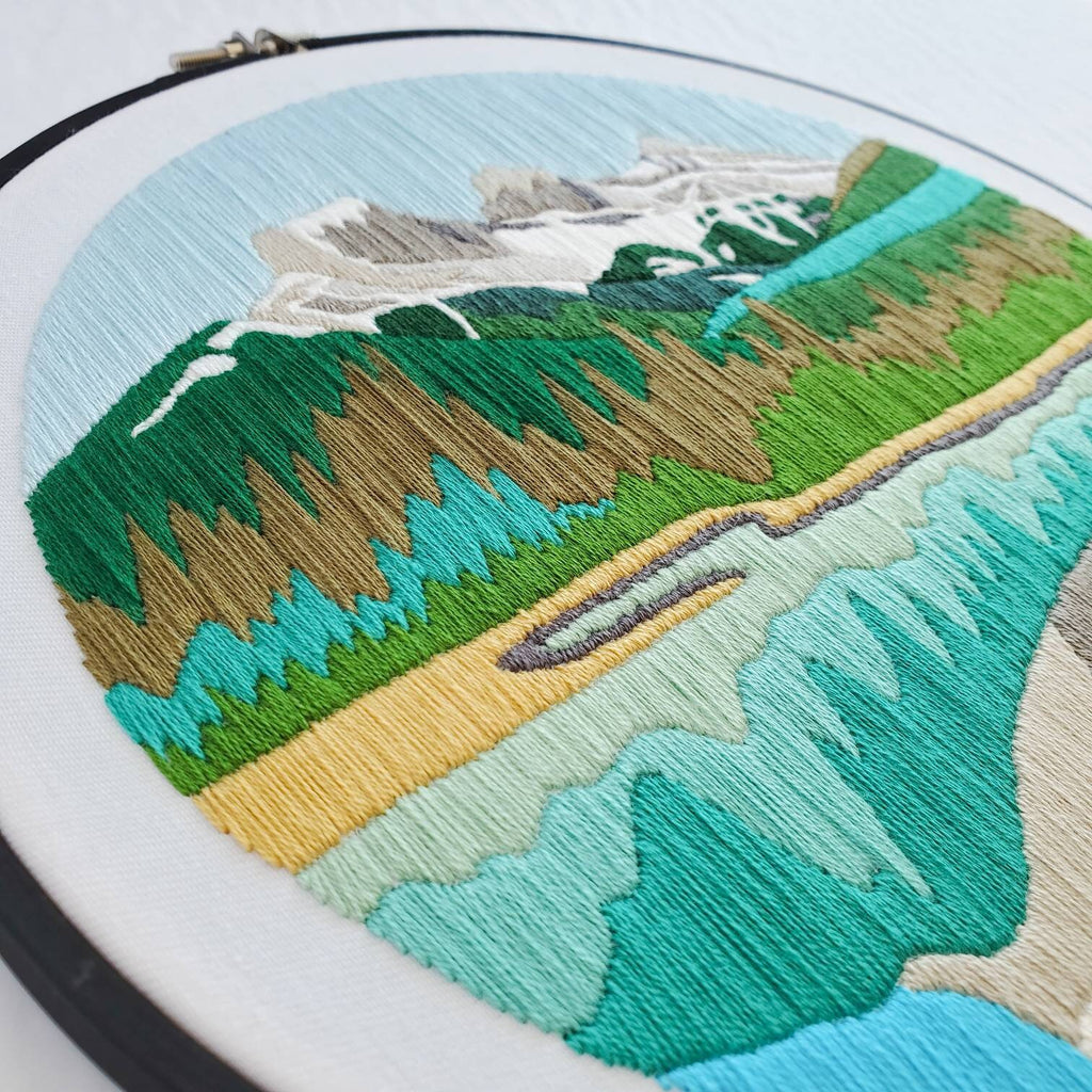 Mountain Landscape No.04, Three Sisters, Canmore Alberta - PDF Digital Download Embroidery Pattern & Guide