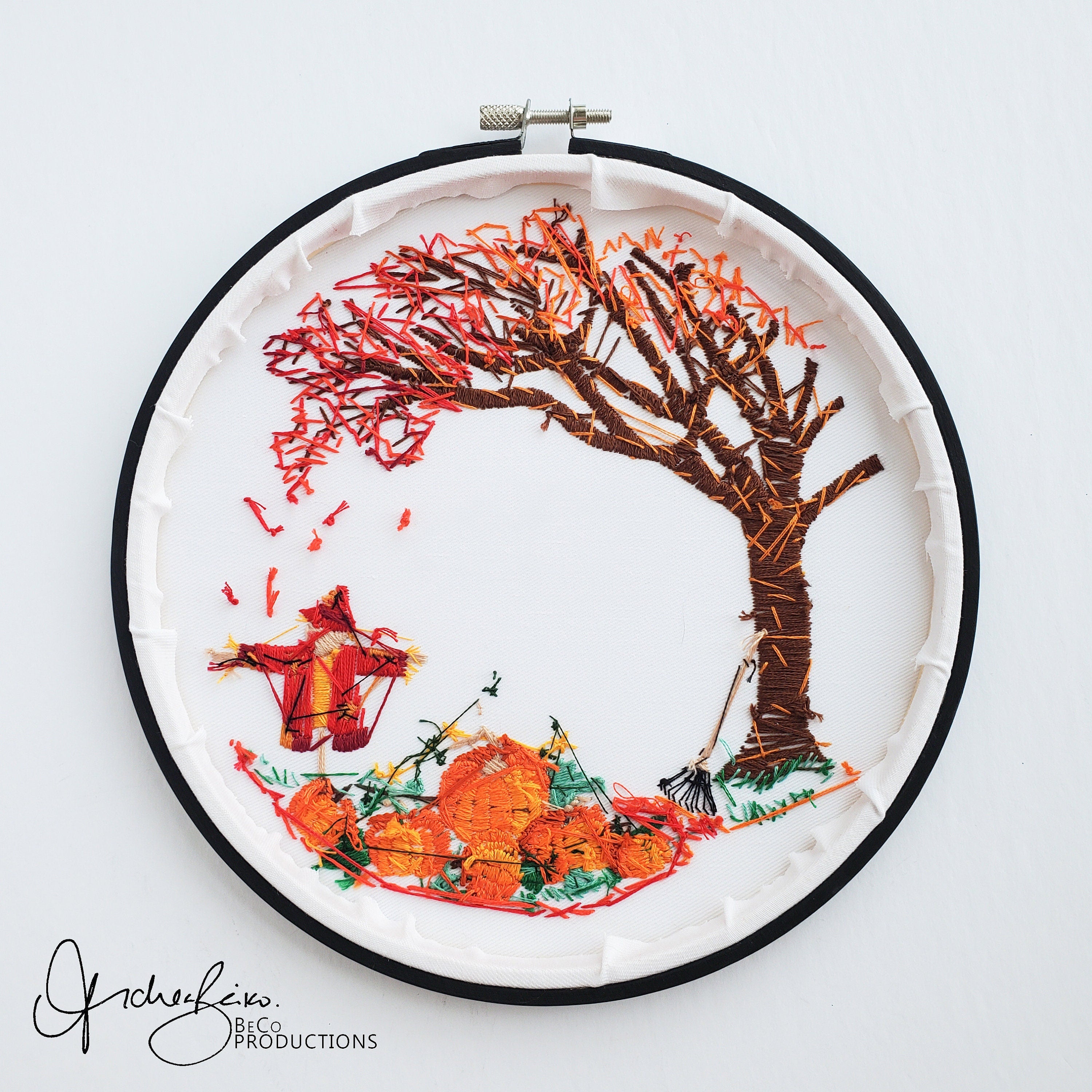 Fall Pumpkin Patch - PDF Digital Download Embroidery Pattern & Guide
