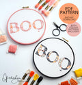BOO Halloween Text - PDF Digital Download Embroidery Pattern & Guide