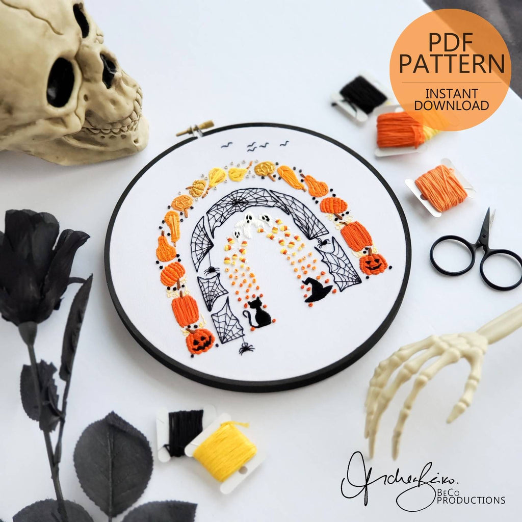 Halloween Rainbow - PDF Digital Download Embroidery Pattern & Guide