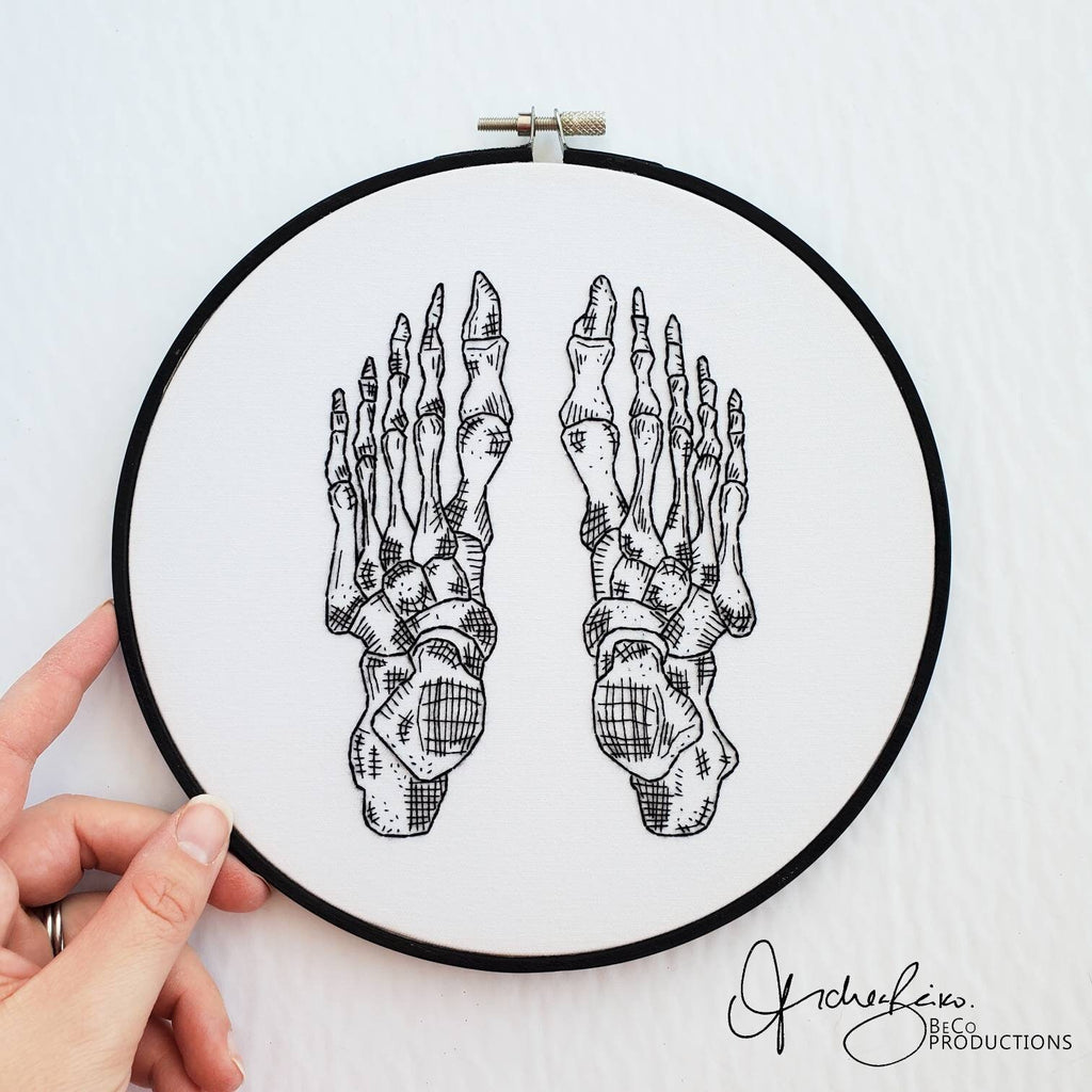 Skeletal Foot/Feet Anatomy - PDF Digital Download Embroidery Pattern & Guide