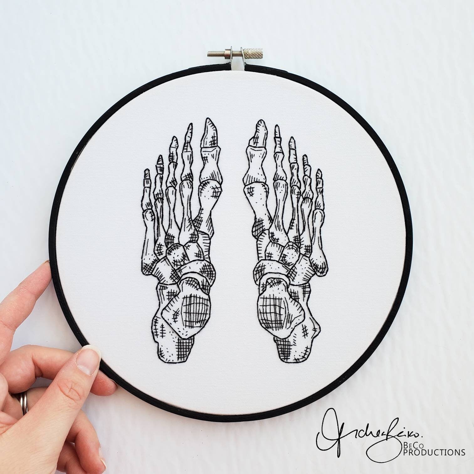 Skeletal Foot/Feet Anatomy - PDF Digital Download Embroidery Pattern & Guide