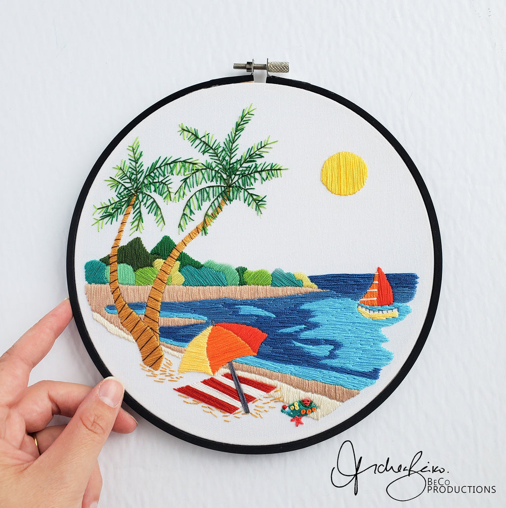 Beach Landscape No.02 - PDF Digital Download Embroidery Pattern & Guide