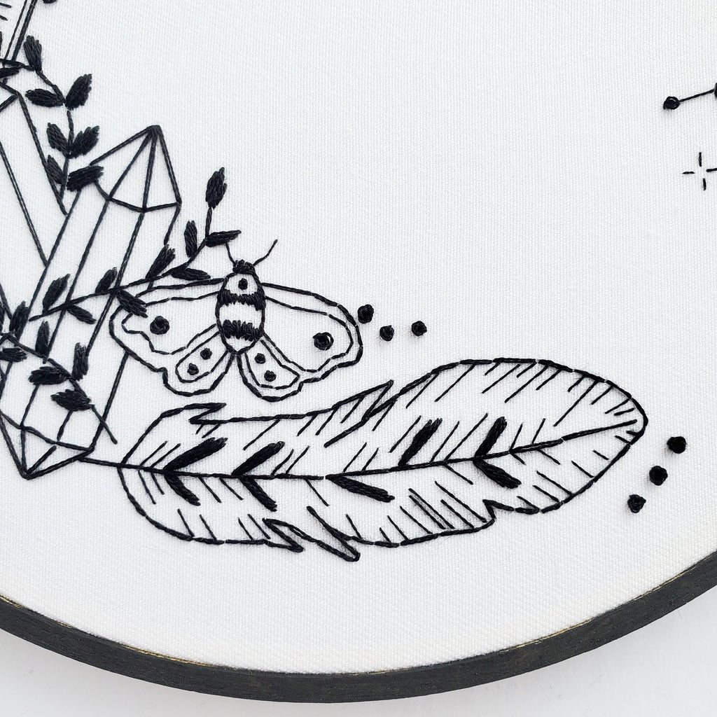 Witchy Mystical Spiritual Wreath - PDF Digital Download Embroidery Pattern & Guide