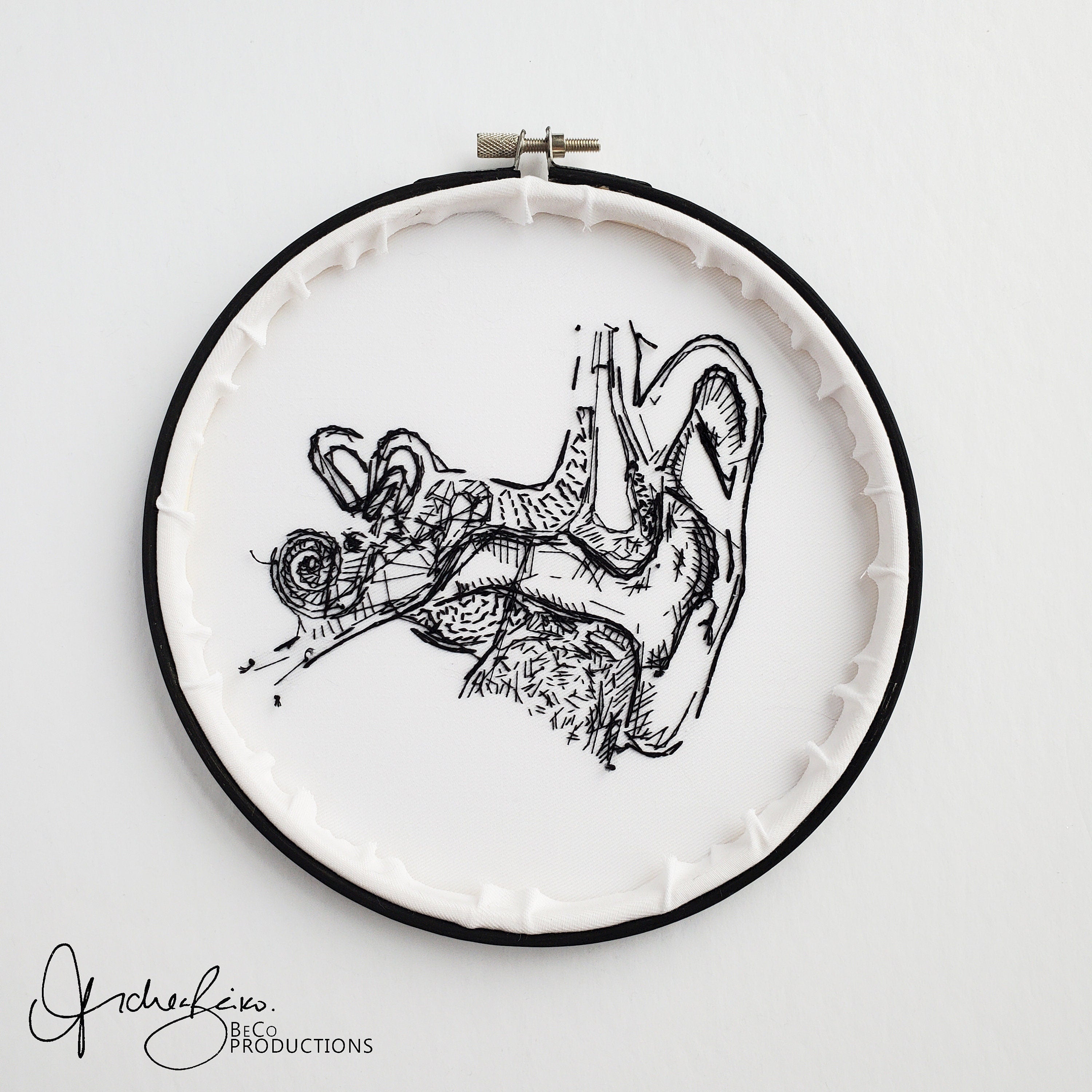 Ear and Inner Ear Anatomy - PDF Digital Download Embroidery Pattern & Guide