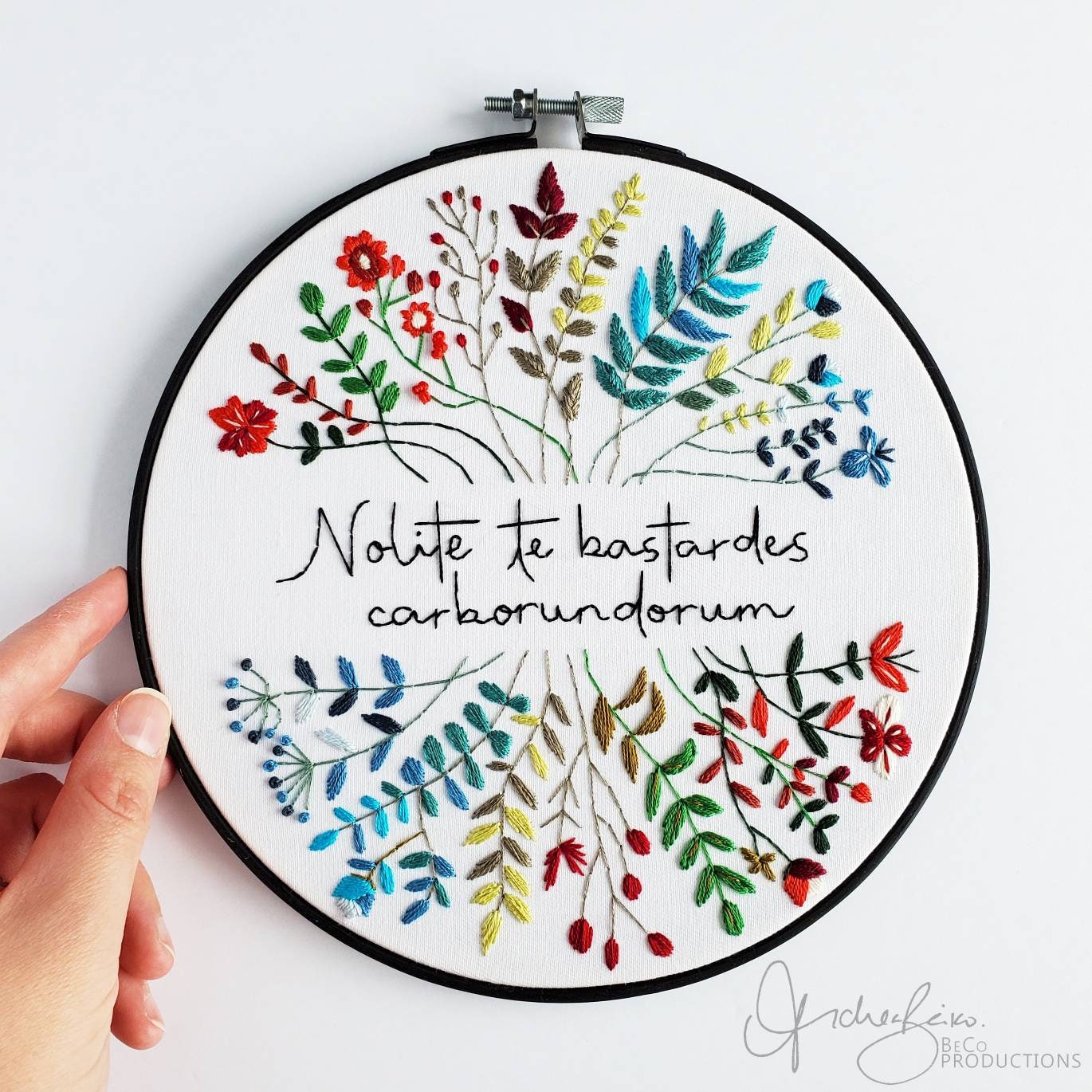 Nolite te Bastardes Carborundorum - PDF Digital Download Embroidery Pattern & Guide