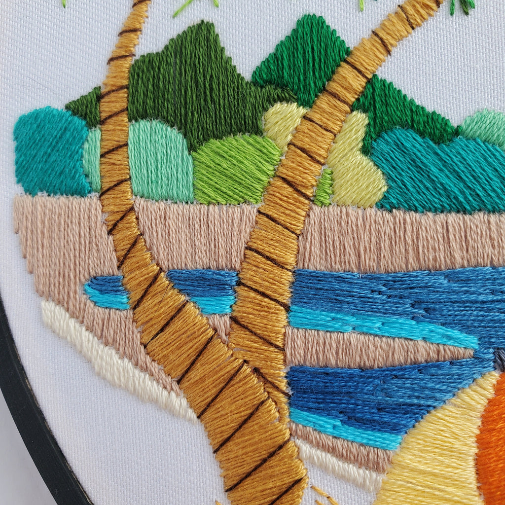 Beach Landscape No.02 - PDF Digital Download Embroidery Pattern & Guide