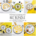 Bee Embroidery BUNDLE - DIY Digital Download Embroidery Pattern & Guide