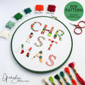 Christmas Text - PDF Digital Download Embroidery Pattern & Guide